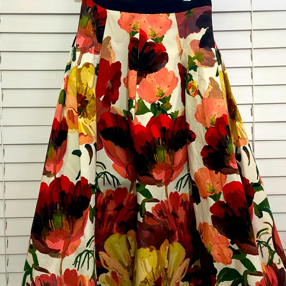 Poppy seed midi puffy skirt
